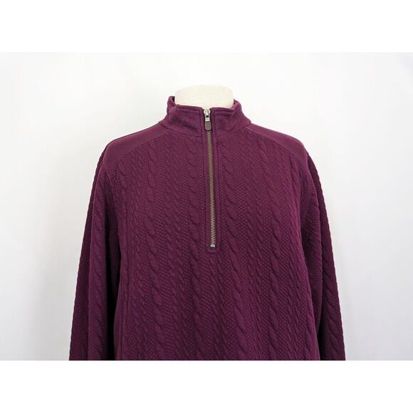 Orvis Pullover Top Purple 1/4 Zip Mock Neck Jacket Pockets Misses Size L - Picture 2 of 7
